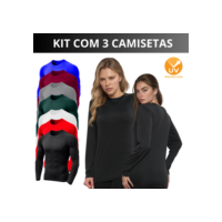 Kit 3 Camisa Blusa UV Feminina Proteção Solar UV+50 Segunda Pele Térmica