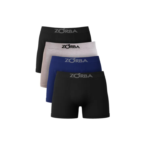 Kit Com 4 Cuecas Boxer Algodão Sem Costura Masculino Zorba