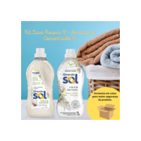 Kit sabão lava roupas 1L + amaciante concentrado 1L coco com baunilha Girando Sol
