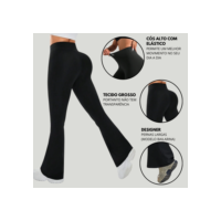 Calça Feminina Legging Flare Bailarina Cintura Alta