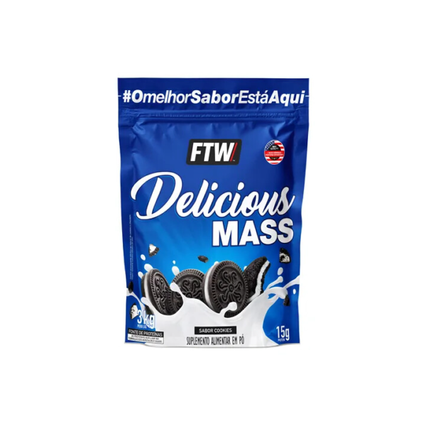 Delicious Mass Hipercalórico Pouch 3kg Sabor Cookies - FTW