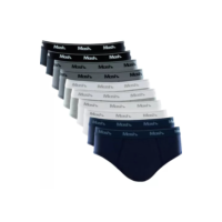 Kit Com 10 Cuecas Slip Mash Básica Masculina Algodão Oferta