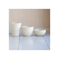 Kit 3 Vaso De Planta Decoração Coluna Bojo Bacia Prato Mesa