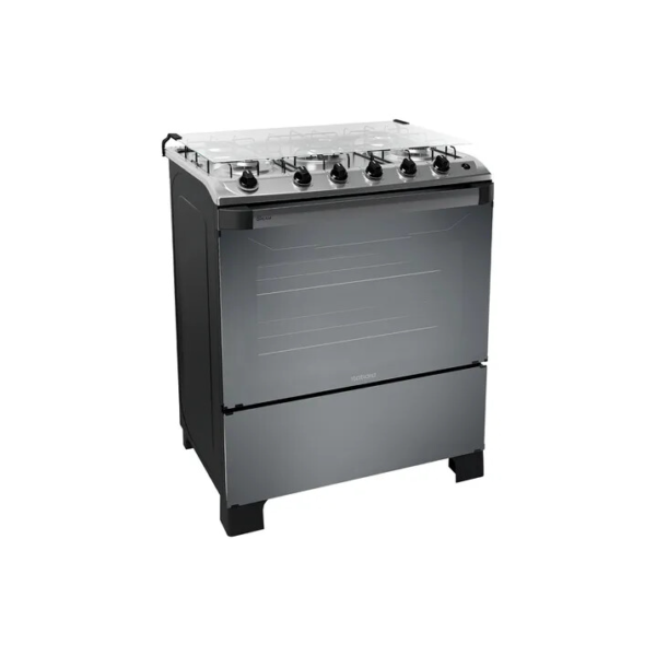 Fogão 5 Bocas Inox À Gás Com Forno New Dream Itatiaia Vidro Cor Prateado