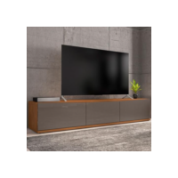 Rack Para Sala Tv Eros 180 Com 2 Portas e 1 Gaveta Cinza Perola/cedro