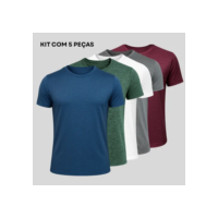 Kit 5 Camisetas Básicas Masculinas Dry Fit Academia Fitness