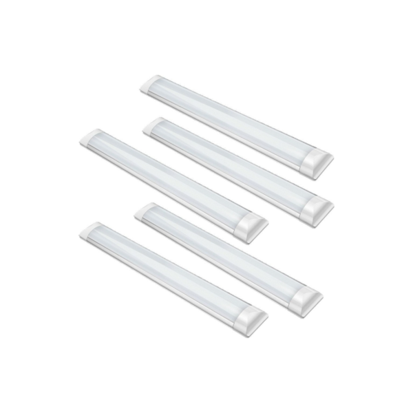 Kit 5 Luminária Tubular Led Slim 36w Sobrepor 100cm Bivolt Branco Frio 6500k (LUZ BRANCA) - VRS