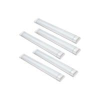 Kit 5 Luminária Tubular Led Slim 36w Sobrepor 100cm Bivolt Branco Frio 6500k (LUZ BRANCA) - VRS