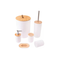 Conjunto Acessórios Kit Completo Para Banheiro Tampa Fechada Cor Branco