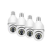 Kit 4 Câmeras de Segurança IP Lâmpada 360° Wi-Fi Full HD 1080p com Visão Noturna, Áudio Bidirecional, Detecção de Movimento, Espiã, à Prova d’Água, Uso Interno e Externo com Rastreamento