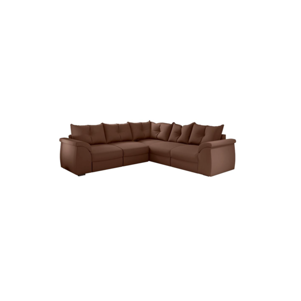 Sofá de Canto 5 Lugares com Retrátil Qatar Suede Marrom