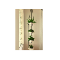Horta Vertical Suspensa Para Temperos 04 Prateleiras + Vasos de Brinde
