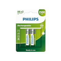 Pilha Philips recarregável AA 1.2V 2.500mAh com 2 unidades R6B2RTU25/59