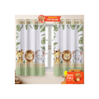 Cortina Safari Baby 2,00x1,50m – Decoração Encantadora para Quarto Bebê Infantil