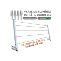 Varal Retratil Dobravel De Parede Aluminio Não Enferruja Apartamento