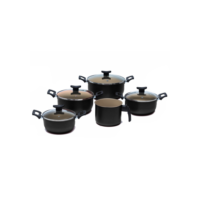 Conjunto Panela Caçarolas Antiaderente Teflon Tampa De Vidro 5 peças