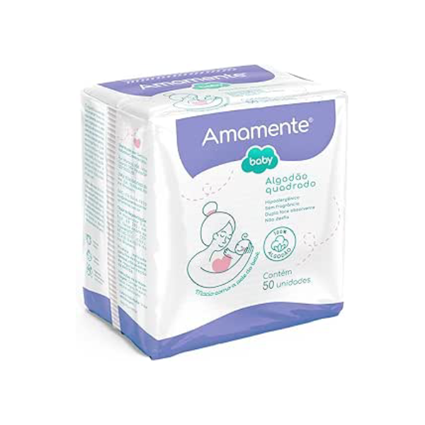 Algodão Quadrado Amamente® Baby 50 UN
