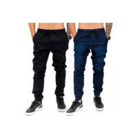 Kit 2 Calças Jeans Camuflada Masculina Jogger C/ Punho Lycra