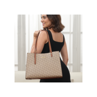 Bolsa de Ombro Feminina de Grande Capacidade , Compatível com Laptop, Couro Impermeável Casual Presente Tote Bolsa