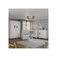 Quarto Completo com Colchão, Poltrona de Amamentação e Puff Pimpolho Multimóveis MP4109