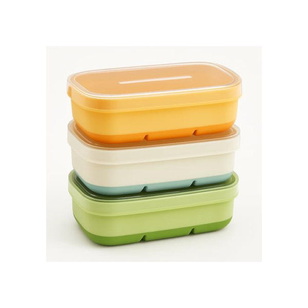 Kit 3 Forminha de Silicone Mini para Congelar Papinha de Bebê com Tampa – 6 Cubos Pequenos, Ideal para Caldos, Gelo e Introdução Alimentar