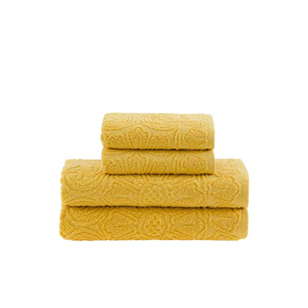 Buddemeyer Jogo de toalhas Florentina Banho Amarelo 4 peças