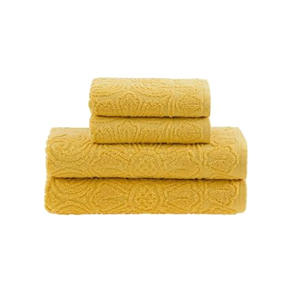 Buddemeyer Jogo de toalhas Florentina Banho Amarelo 4 peças
