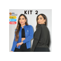 Kit 2 Cardigan Feminino Casaquinho Proteção Solar UV Casaco Academia Térmico