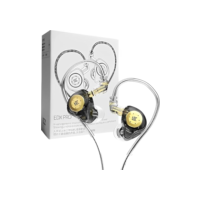 Fone De Ouvido Profissional KZ EDX Pro Intra-auricular, Driver Dinâmico Magnético Composto de 10mm, Cabo Substituível, Original - Perfeito para Cantores - AlverSun (PRETO TRANSLUCIDO)