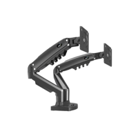 ELG, F160N, Suporte Articulado de Mesa com Pistão a Gás e Ajuste de Altura, 2 Monitores de 17” a 35”, Com Organizador de Cabos, Capacidade de 2kg a 9kg, Preto