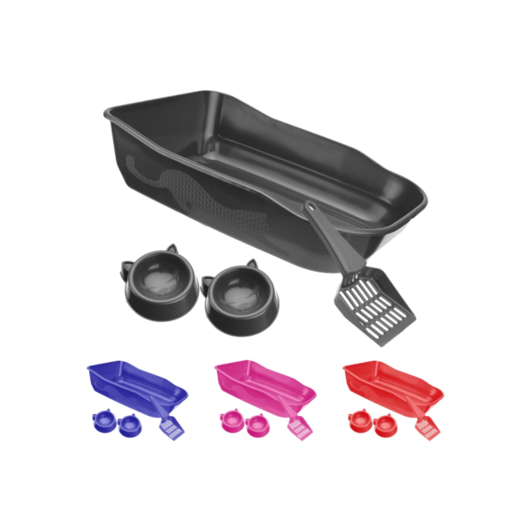 Kit Caixa de Areia para Gatos Pet Grandes Banheiro Sanitario Bandeja Furba Durapets