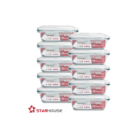 Kit 10 Potes Vidro 640ml Hermético Marmita Forno Refratário Star House