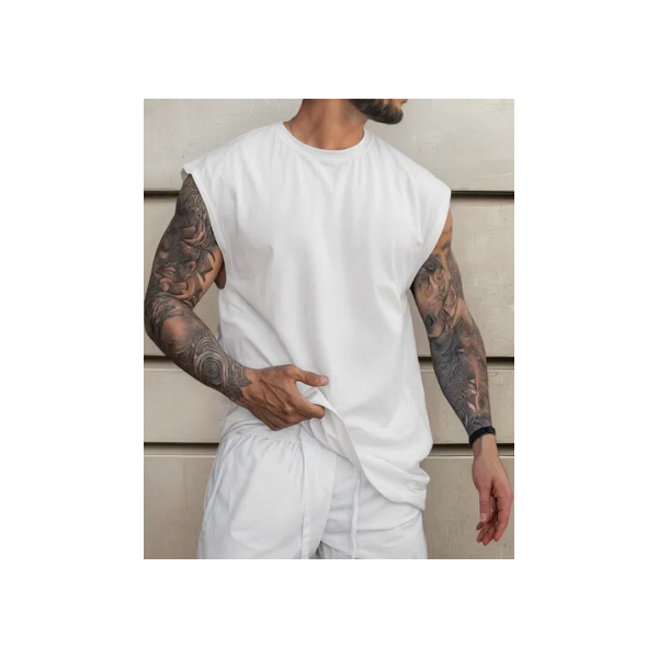 Camiseta Regata Oversized Masculina Streetwear Sport Cavada