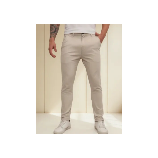 Calça Masculina Sarja Skinny Esporte Fino Com Bolsos Estilo