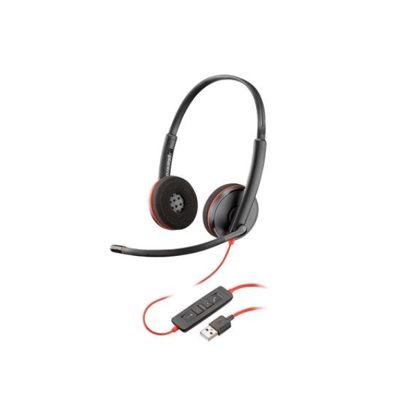 Headset Poly Blackwire C3220, Driver 28mm, USB, Stereo, Preto - 80S02A6