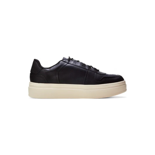 Tênis Casual Feminino Com Bico Redondo Preto Usaflex