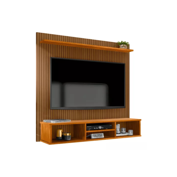 Home Painel Simples Tv Sala 50 Pol Ripado Com Nicho Naturale
