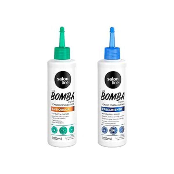 Salon Line, SOS Bomba Original, Kit Tônicos Crescimento Acelerado + Antiqueda, Produtos Não Veganos - Para Todos os Tipos de Cabelos, 100 ml