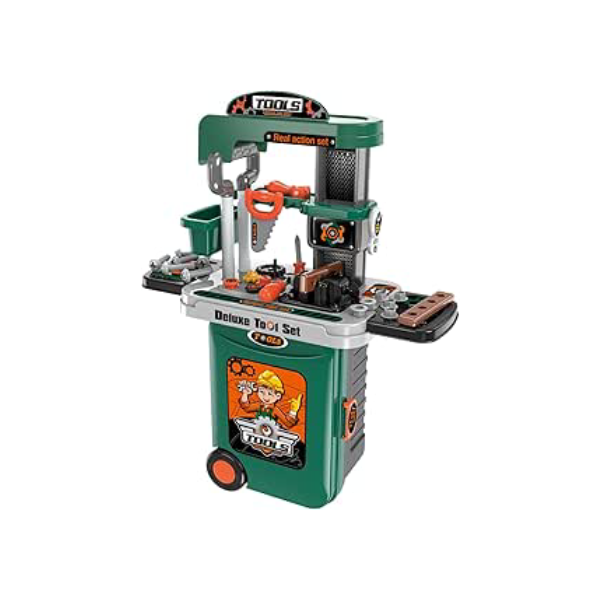Replay Kids Bancada Maleta de Ferramentas Infantil Completa 3 em 1 Deluxe Tools Oficina de Brinquedo Com Vários Acessórios Multicolorido