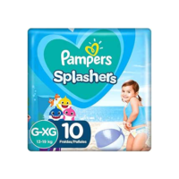 Fraldas Descartáveis Para Água Pampers Splashers Baby Shark G-XG 10 fraldas