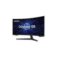 Monitor Gamer Curvo Samsung Odyssey 34’’, Ultra WQHD, 165Hz, 1ms, tela ultrawide, HDMI, Display Port, Freesync Premium, preto, série G5