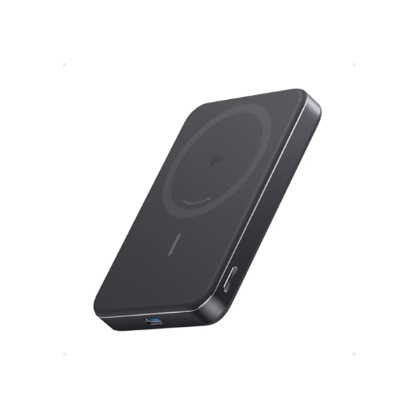 Anker MagGo Power Bank, Bateria Magnética Ultra Fina de 10.000mAh, Certificação Qi2, Portátil, Carregador MagSafe Compatível de 15W Ultra Rápido, Design Ergonômico, para iPhone 12-iPhone 17, Preto