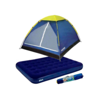 Barraca Camping até 4 Pessoas Porta Dupla com Colchão Inflável Casal