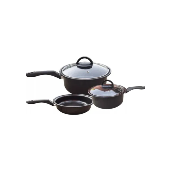 Jogo De Panelas 3 Peças Indução Cooktop Lenha E Gás
