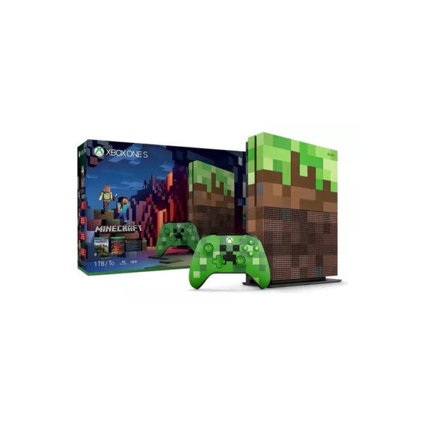 Microsoft Xbox One S 1TB Minecraft Limited Edition  cor verde y marron