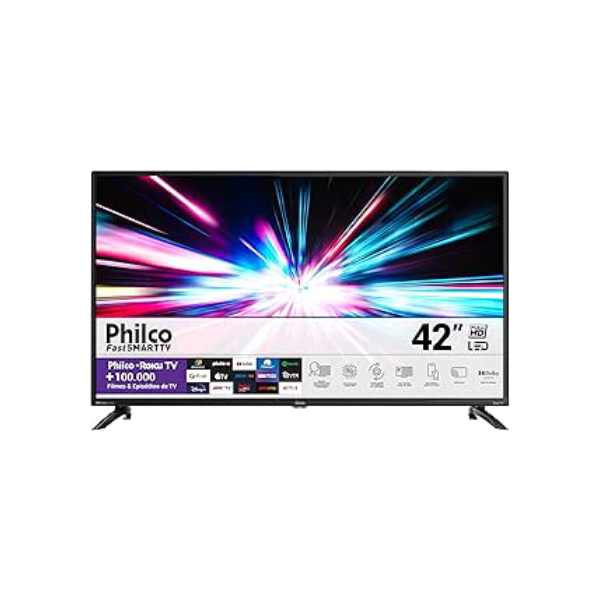 Smart TV 42” Philco PTV42G6FR2CPF Roku TV LED Dolby Áudio