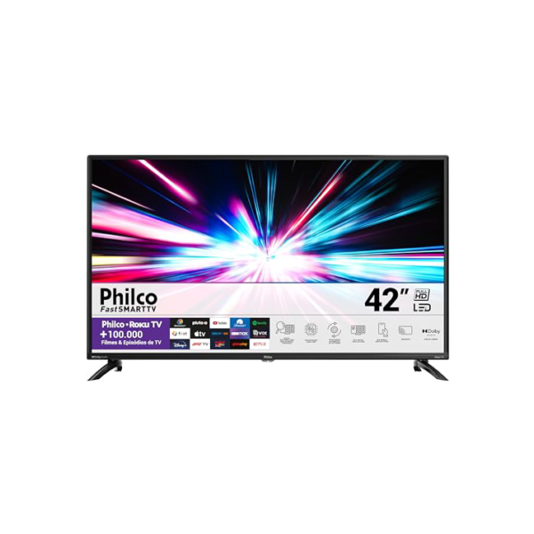 Smart TV 42” Philco PTV42G6FR2CPF Roku TV LED Dolby Áudio