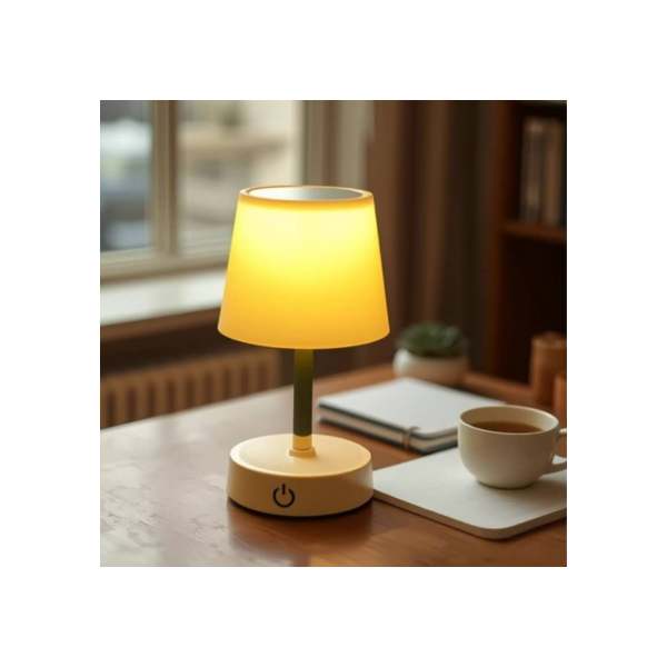 Abajur De Mesa Recarregável Retrátil Em Aço - Luminária Led USB Com Luz Branco Quente Ajustável Sem Fio Design Moderno