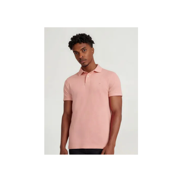 Polo Aramis Masculina Basic Piquet Rosa Claro