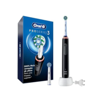 Oral B PRO Series 3 Escova de Dente Elétrica Recarregável, Advanced Clean, Preta, 110-240V